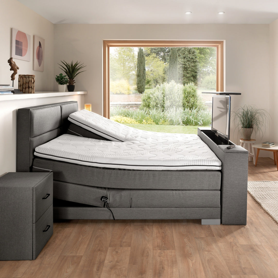 Elektrische Boxspring iExcellent | Complete set | Luxe Orthopedische 7-zone matrassen | Gratis topmatras