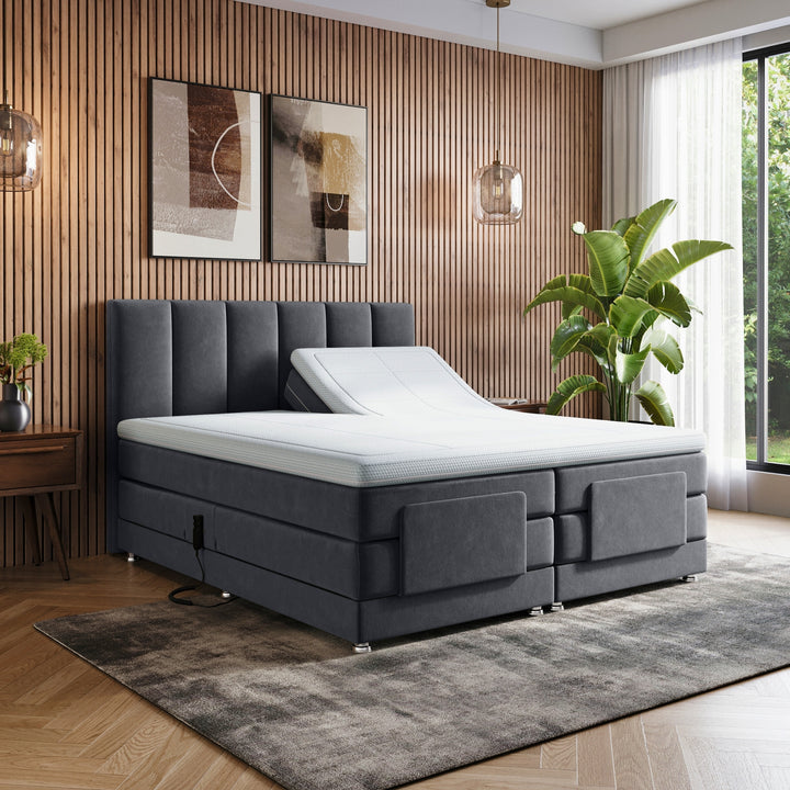 Elektrische Boxspring iPremium - Complete Set - Luxe 7-zone Matrassen - Gratis Topper