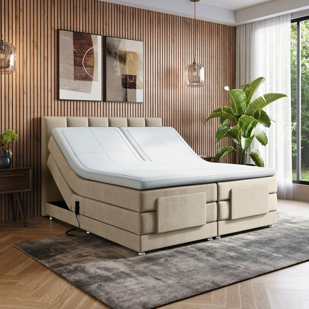 Elektrische Boxspring iPremium - Complete Set - Luxe 7-zone Matrassen - Gratis Topper