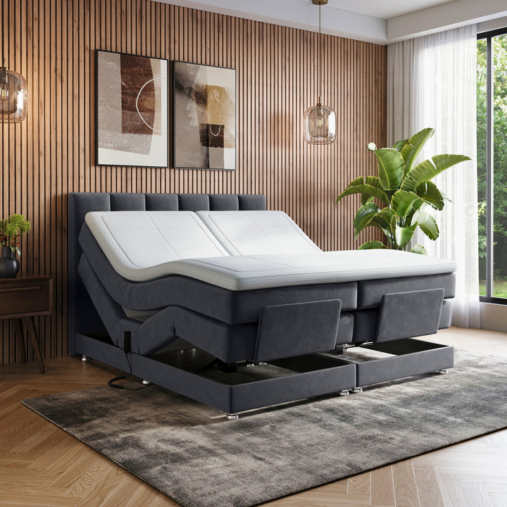 Elektrische Boxspring iPremium - Complete Set - Luxe 7-zone Matrassen - Gratis Topper