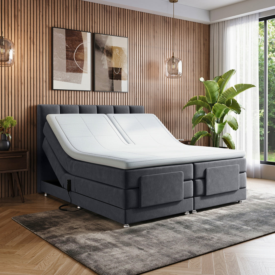 Elektrische Boxspring iPremium - Complete Set - Luxe 7-zone Matrassen - Gratis Topper