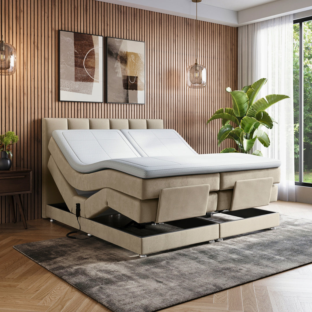 Elektrische Boxspring iPremium - Complete Set - Luxe 7-zone Matrassen - Gratis Topper