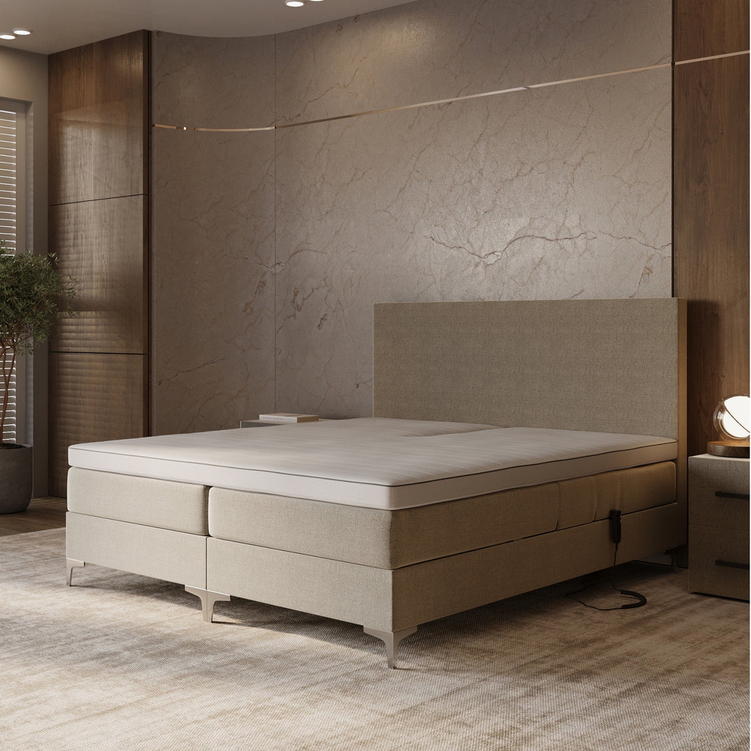Elektrische Boxspring iRoyal - Complete set - Luxe 7-zone matrassen 500 pockets/m² - Volledig verstelbaar - Gratis topper