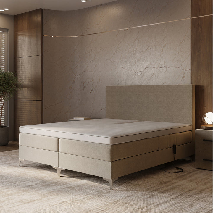 Elektrische Boxspring iRoyal - Complete set - Luxe 7-zone matrassen 500 pockets/m² - Volledig verstelbaar - Gratis topper