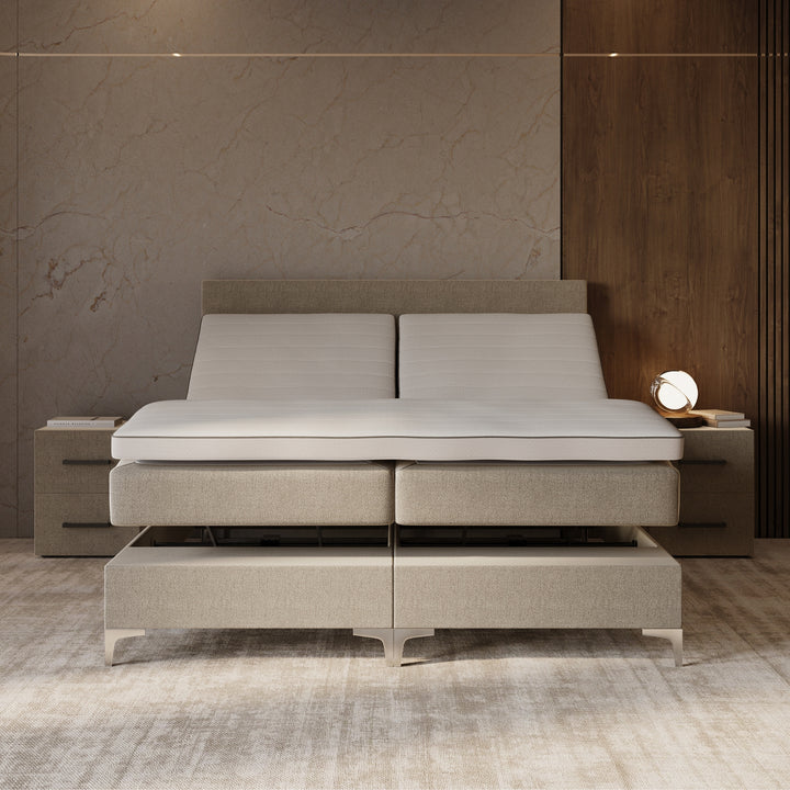 Elektrische Boxspring iRoyal - Complete set - Luxe 7-zone matrassen 500 pockets/m² - Volledig verstelbaar - Gratis topper