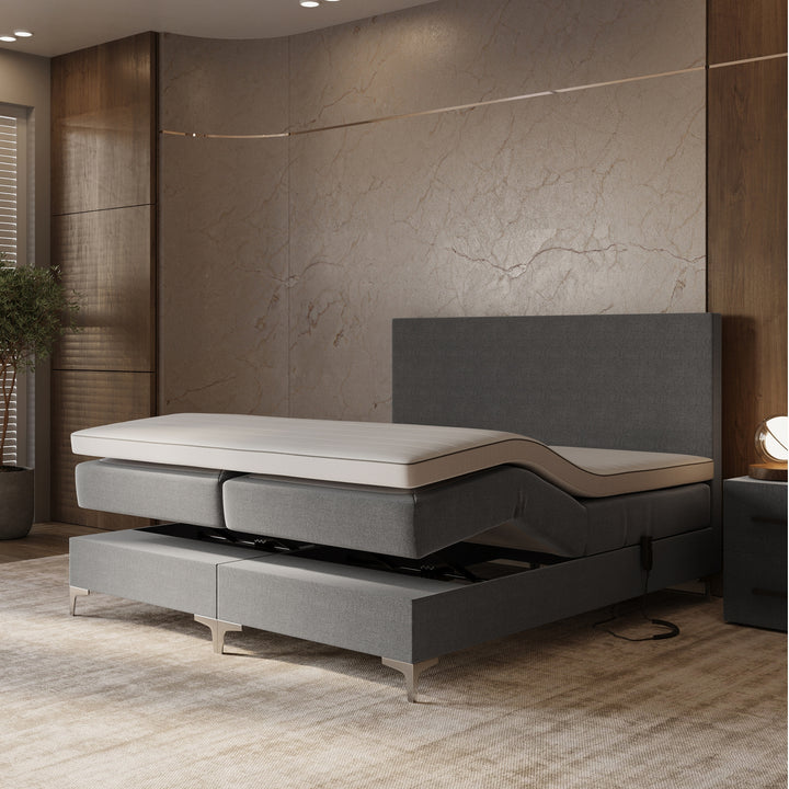 Elektrische Boxspring iRoyal - Complete set - Luxe 7-zone matrassen 500 pockets/m² - Volledig verstelbaar - Gratis topper