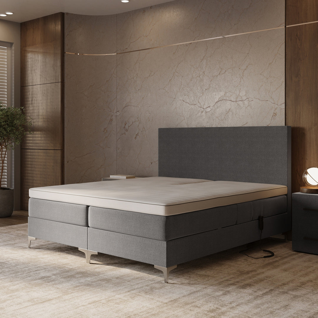 Elektrische Boxspring iRoyal - Complete set - Luxe 7-zone matrassen 500 pockets/m² - Volledig verstelbaar - Gratis topper