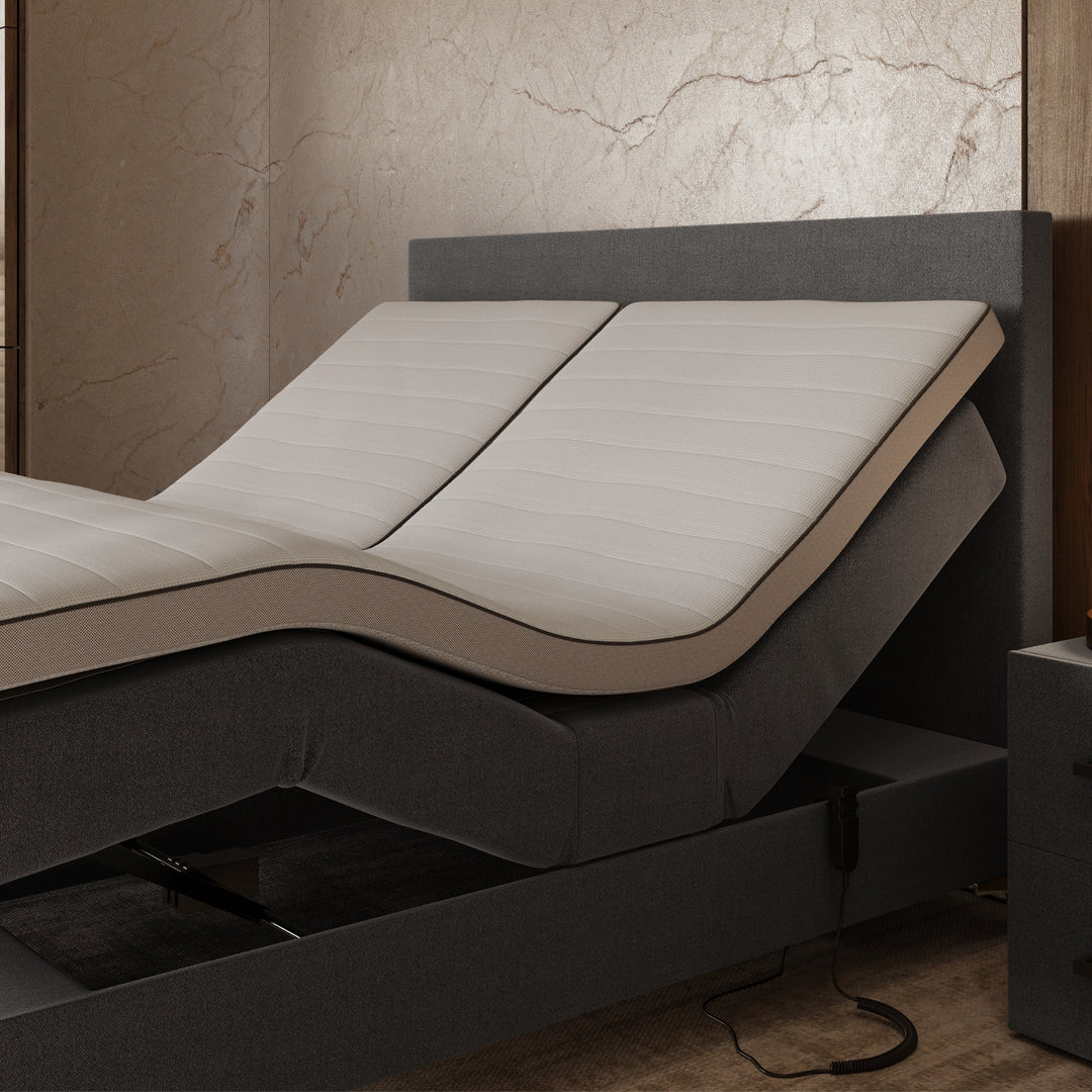Elektrische Boxspring iRoyal - Complete set - Luxe 7-zone matrassen 500 pockets/m² - Volledig verstelbaar - Gratis topper