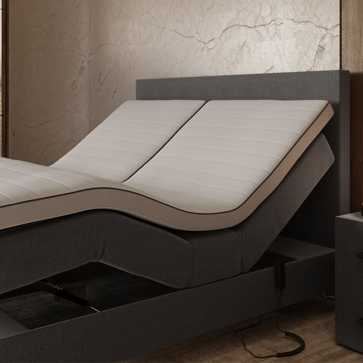 Elektrische Boxspring iRoyal - Complete set - Luxe 7-zone matrassen 500 pockets/m² - Volledig verstelbaar - Gratis topper