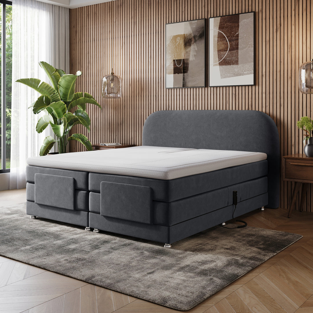 iPremium Elektrische Boxspring – Complete Set met Ergonomische 7-Zone Matrassen + Gratis Split-Topmatras