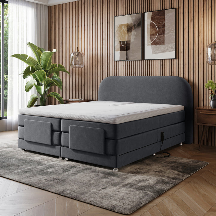 iPremium Elektrische Boxspring – Complete Set met Ergonomische 7-Zone Matrassen + Gratis Split-Topmatras