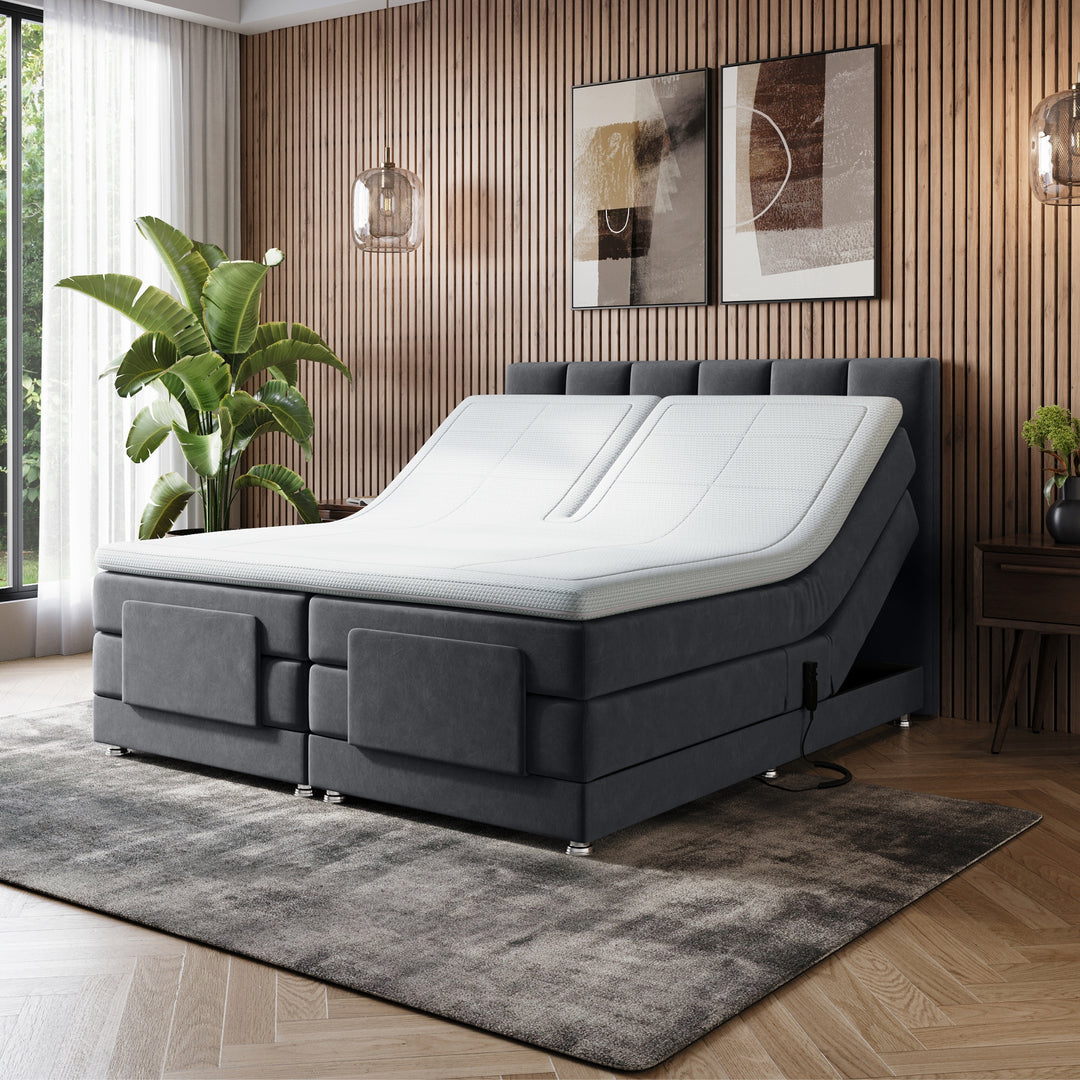 iPremium Elektrische Boxspring – Complete Set met Ergonomische 7-Zone Matrassen + Gratis Split-Topmatras
