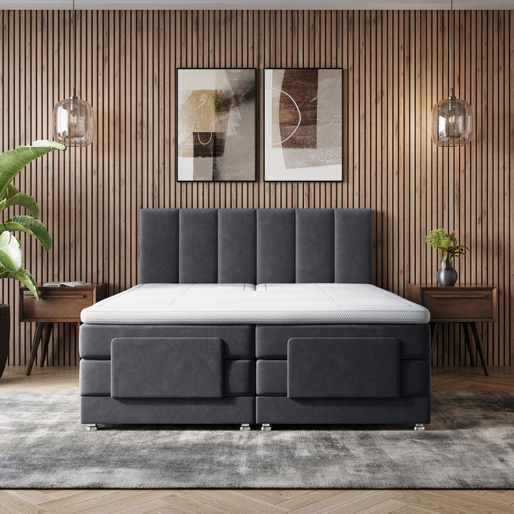 iPremium Elektrische Boxspring – Complete Set met Ergonomische 7-Zone Matrassen + Gratis Split-Topmatras