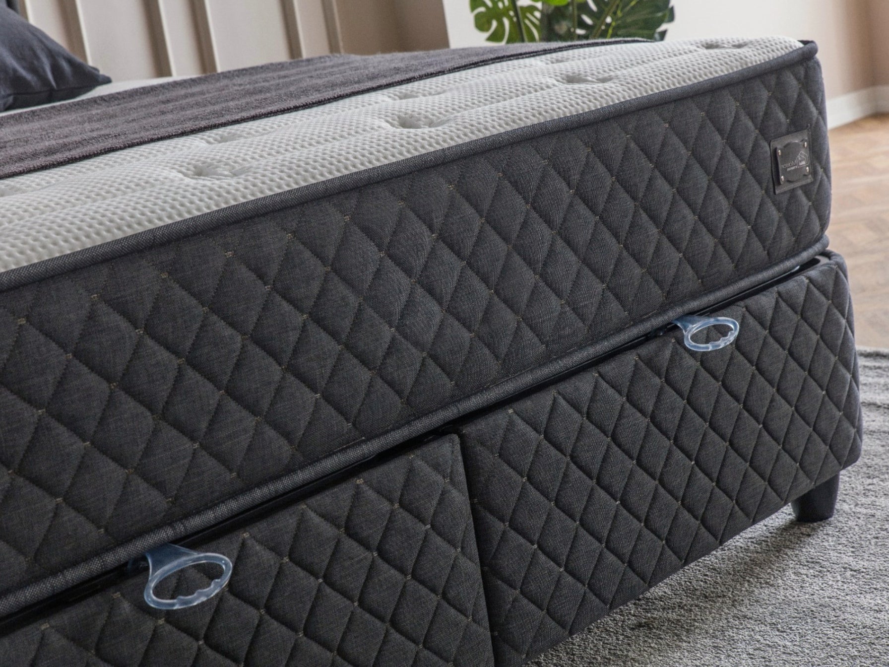 Boxspring met Opbergruimte iRelax - Complete set - Luxe 7-zone matras 500 pockets/m² met ingebouwde topper