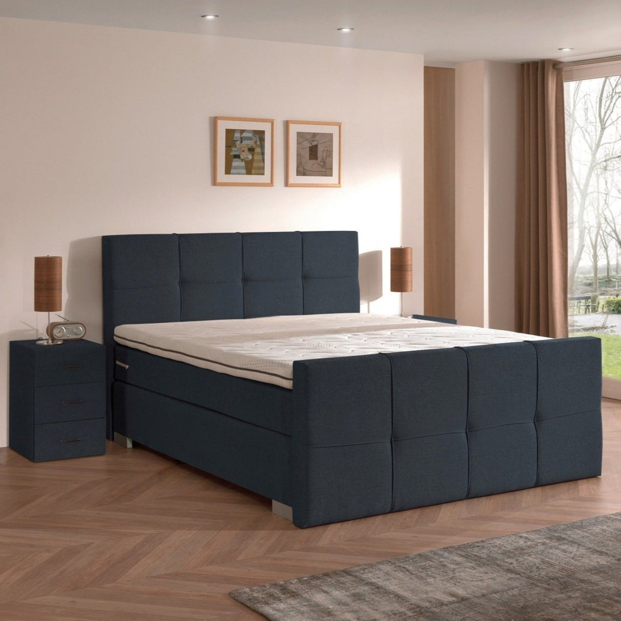 iElite Boxspring - Luxe orthopedische 7-zone matrassen - Complete set met gratis topmatras