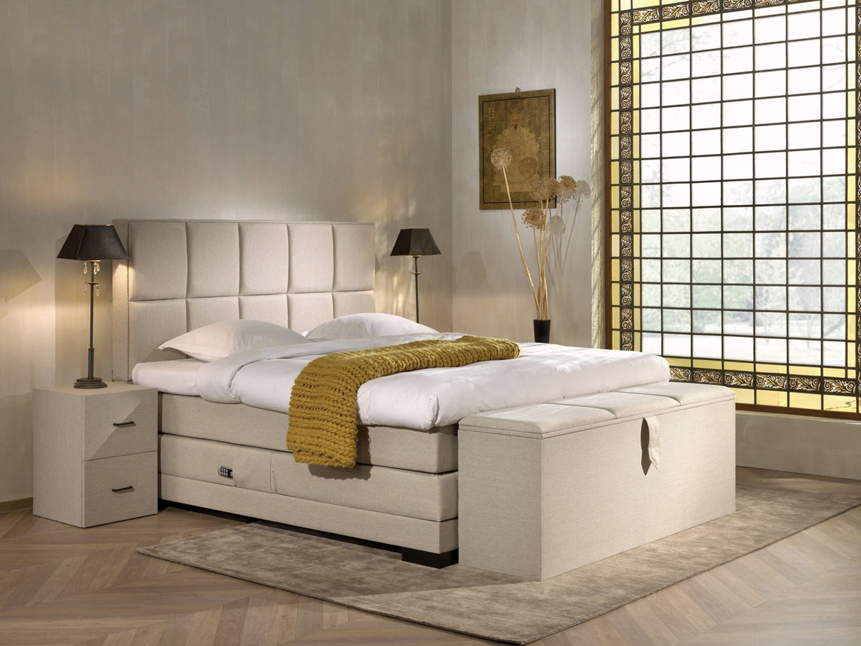 iBriljant Elektrische Boxspring - Luxe orthopedische 7-zone matrassen - Complete set met gratis topmatras en draadloze bediening