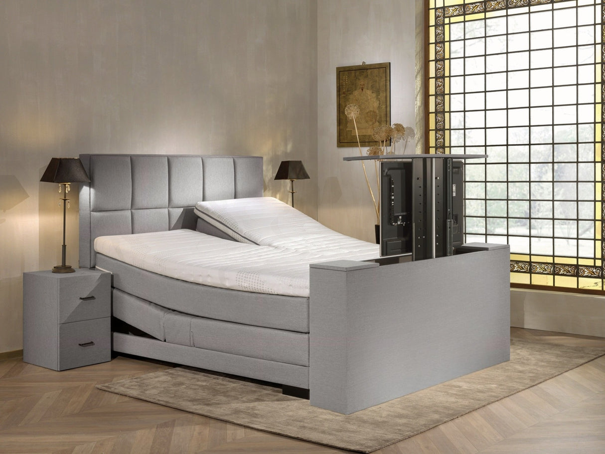 iBriljant Elektrische Boxspring - Luxe orthopedische 7-zone matrassen - Complete set met gratis topmatras en draadloze bediening