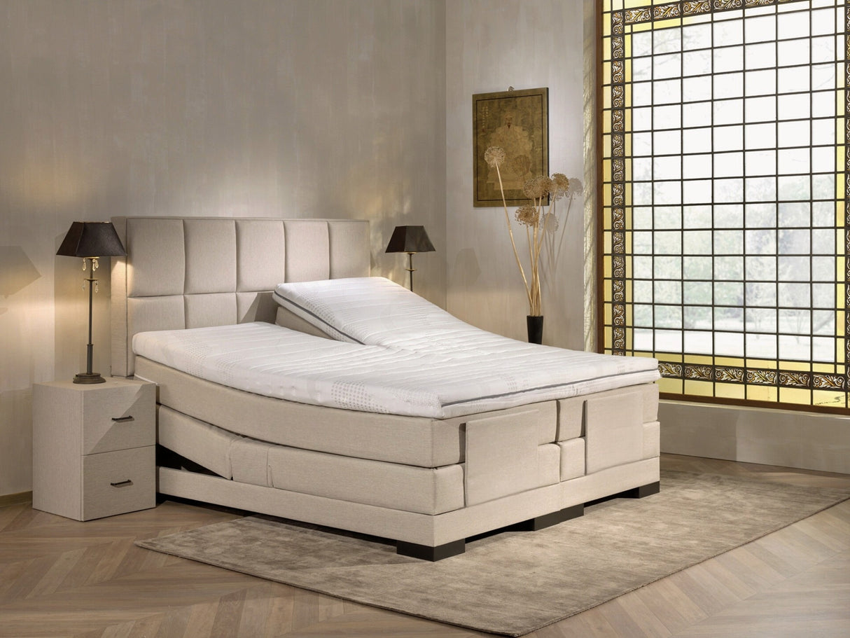 iBriljant Elektrische Boxspring - Luxe orthopedische 7-zone matrassen - Complete set met gratis topmatras en draadloze bediening