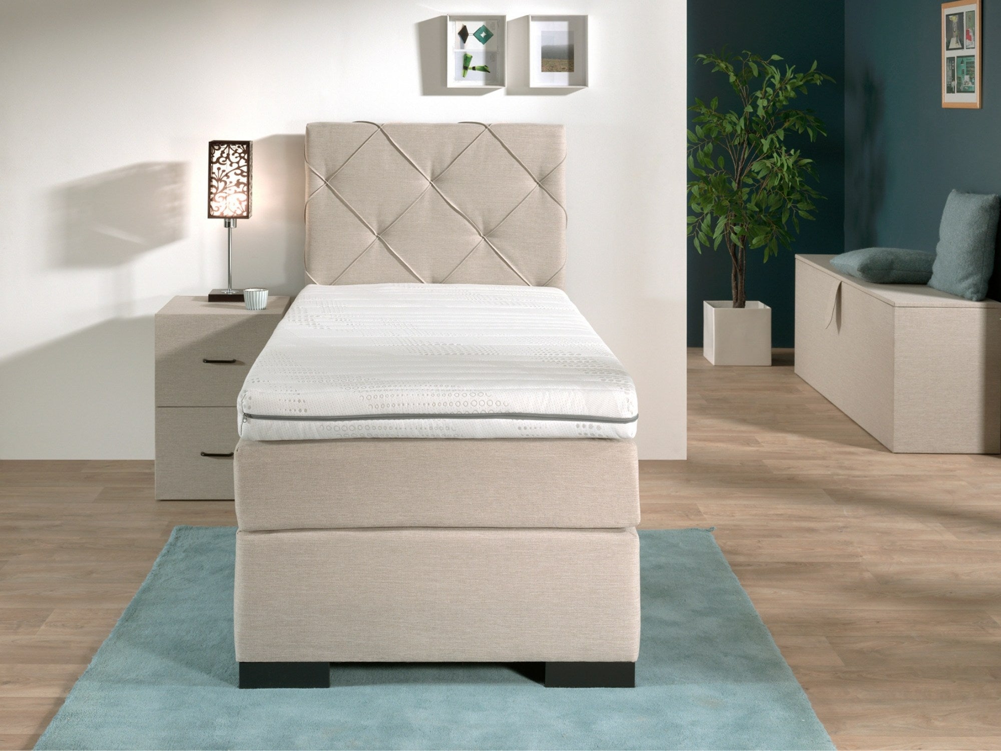 1-Persoons Boxspring iElegant - Complete set - Luxe 7-zone matras 1000 pockets/m² - Gratis topmatras